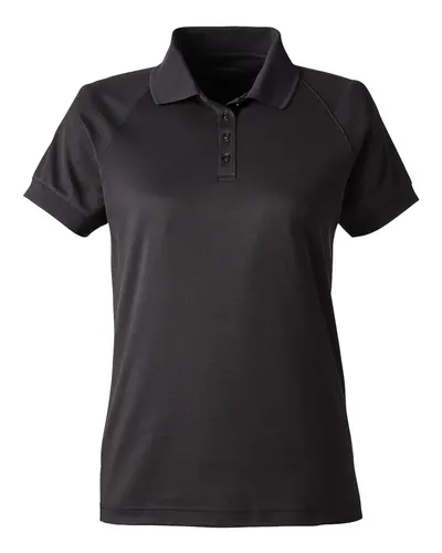 Harriton M208W Women's Charge Snag and Soil Protect Polo — blank polo, front view