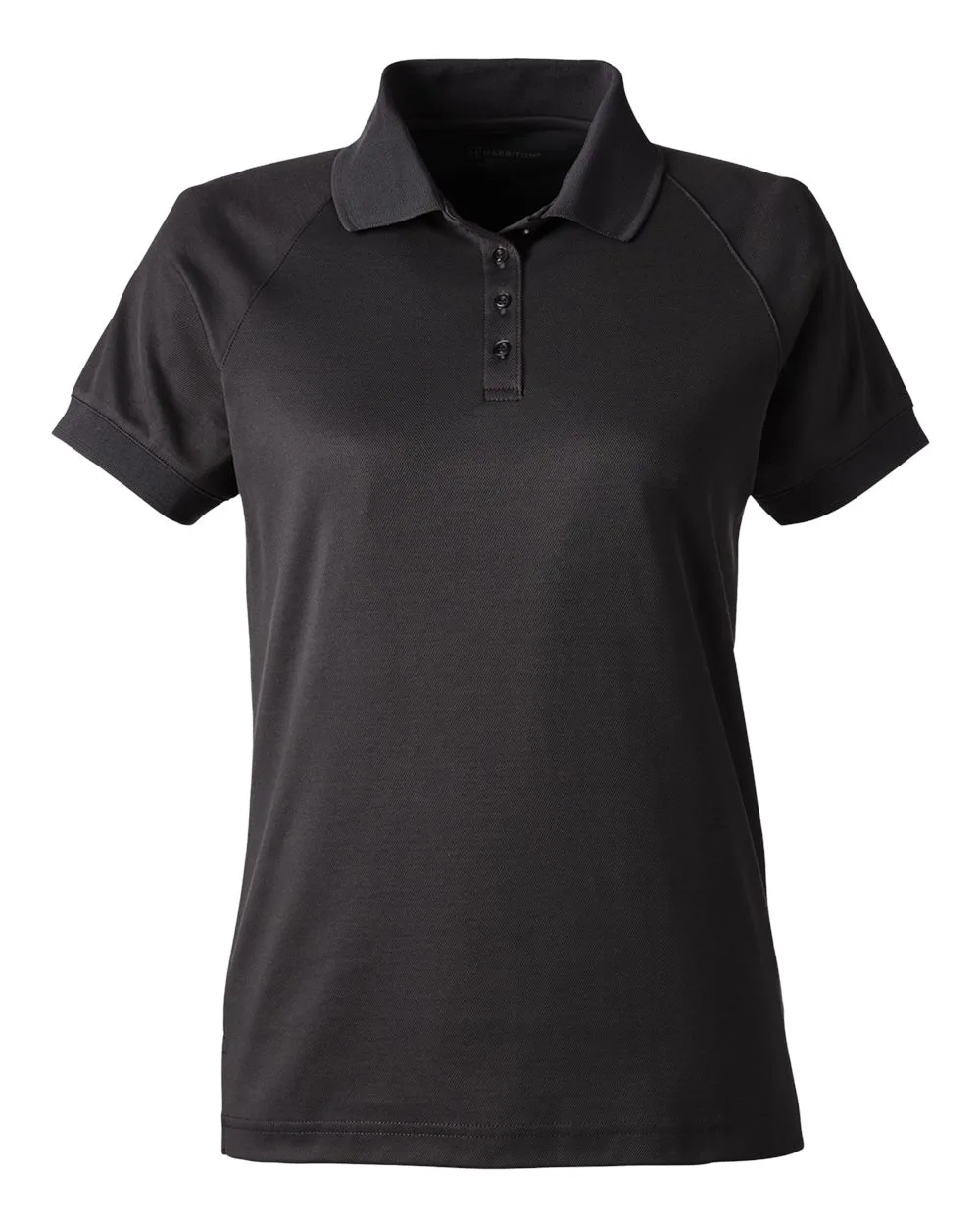 Harriton M208W Women's Charge Snag and Soil Protect Polo — blank polo, front view