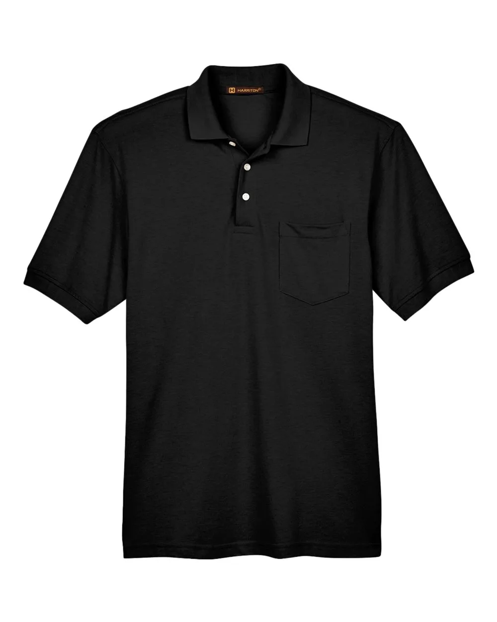 Harriton M265P Men's Easy Blend™ Polo with Pocket — blank polo, front view