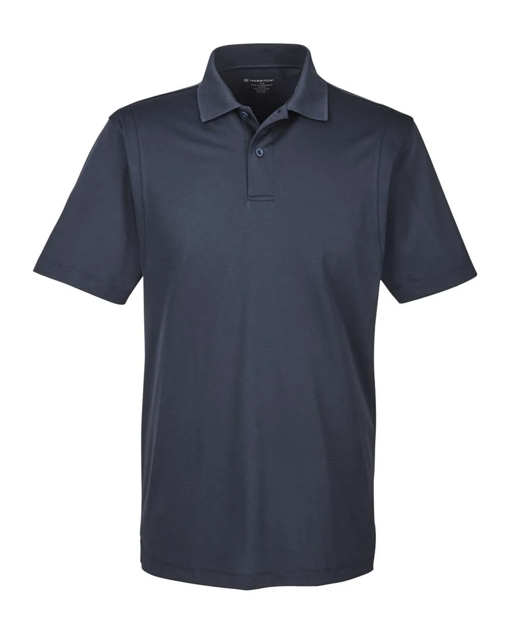 Harriton M354 Men's Micro Piqué Polo — blank polo, front view