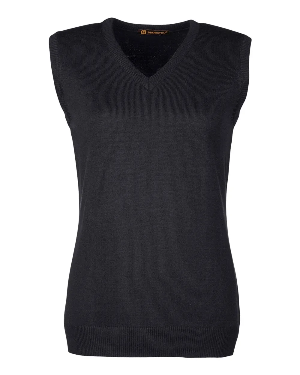 Harriton M415W Women's Pilbloc™ V-Neck Sweater Vest — blank jacket, front view