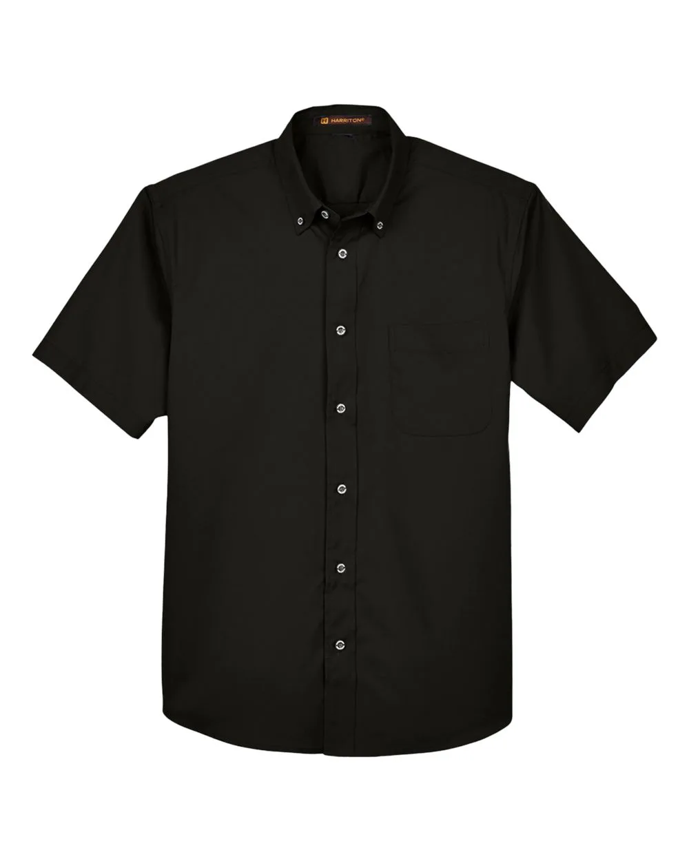 Harriton M500S Men's Easy Blend™ Twill Dress Shirt with Stain-Release — blank woven shirt, front view