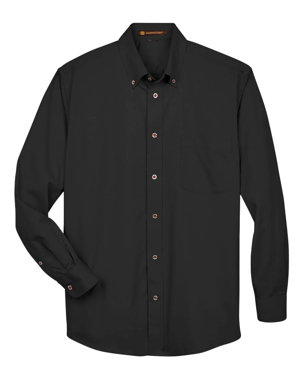 Harriton M500T Men's Tall Easy Blend™ Twill Dress Shirt — blank woven shirt, front view