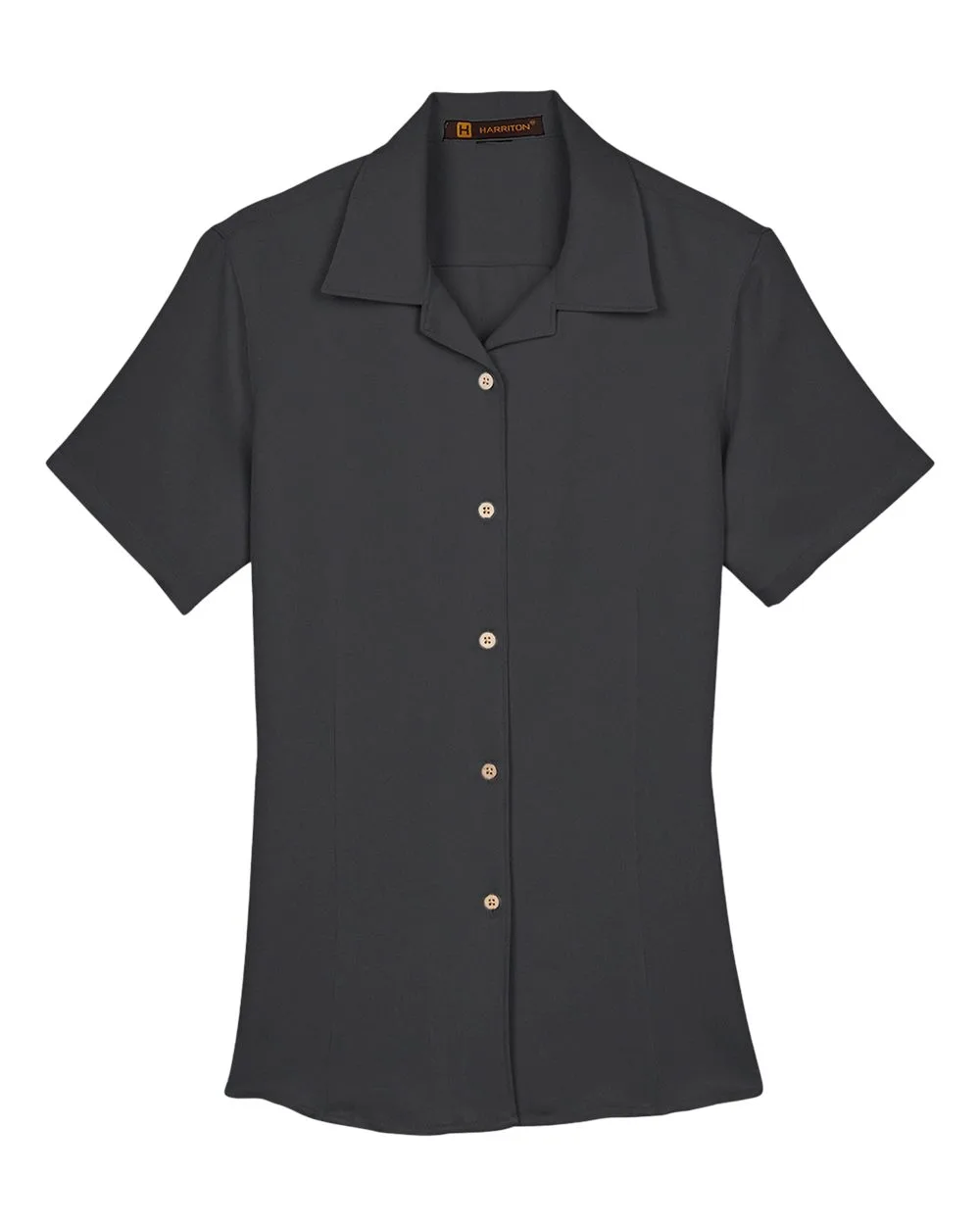 Harriton M570W Women's Bahama Cord Camp Shirt — blank garment, front view