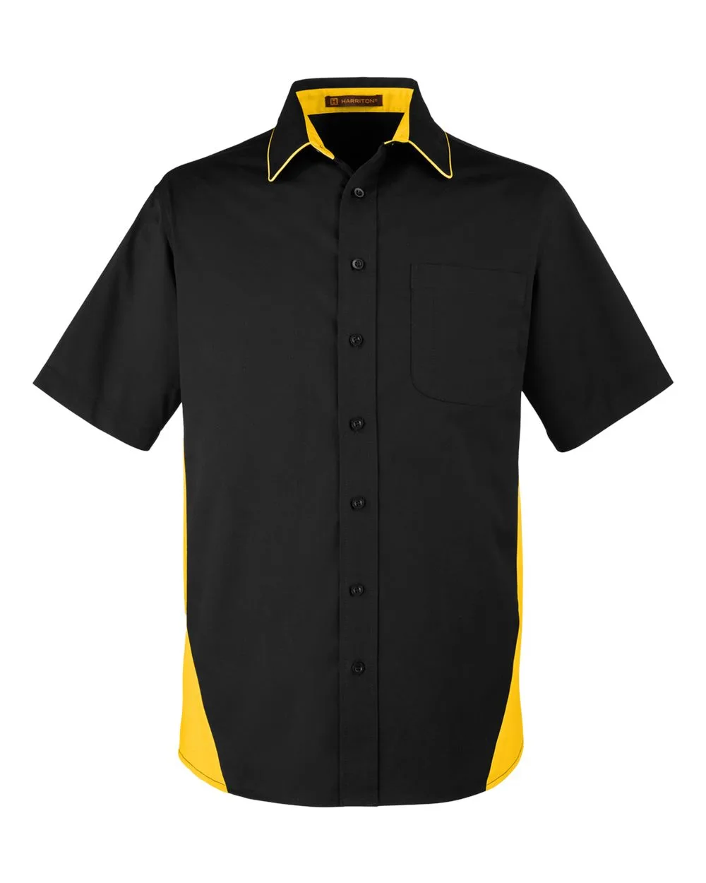 Harriton M586T Men's Tall Flash IL Colorblock Shirt — blank garment, front view