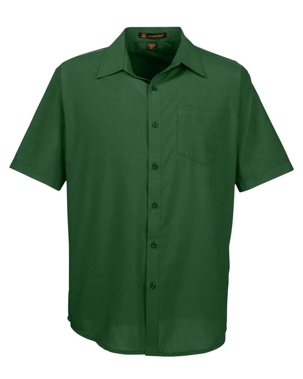 Harriton M610S Men's Paradise Short Sleeve Performance Shirt — blank garment, front view