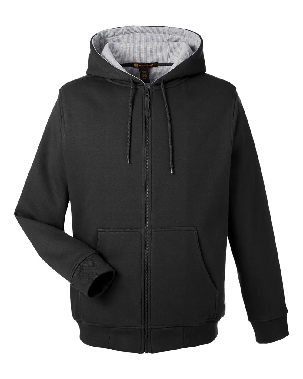 Harriton M711 Unisex ClimaBloc™ Lined Heavyweight Hooded Sweatshirt — blank hooded sweatshirt, front view