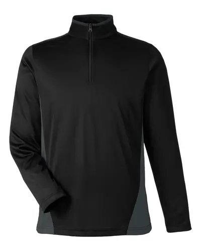 Harriton M786 Men's Flash Snag Protection Plus IL Colorblock Quarter-Zip Pullover — blank garment, front view