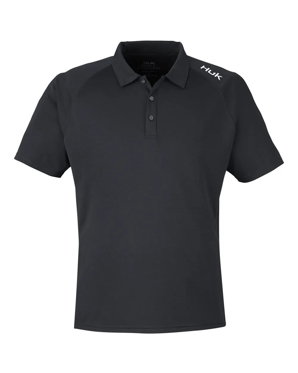 HUK H12L005 Men's LoPro Solid Performance Polo — blank polo, front view