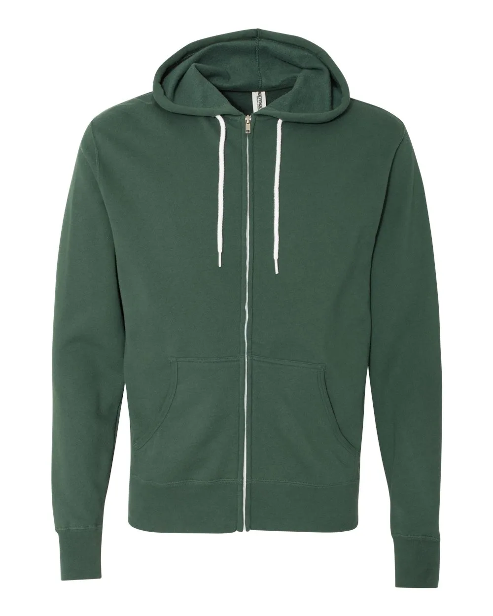 Independent Trading Co. AFX90UNZ Unisex Lightweight Full-Zip Hooded Sweatshirt — blank hooded sweatshirt, front view