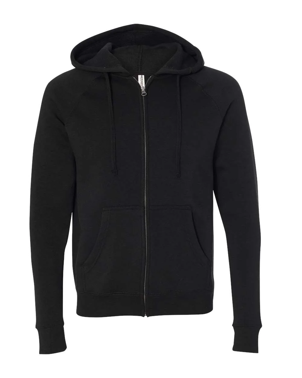 Independent Trading Co. PRM33SBZ Unisex Special Blend Raglan Full-Zip Hooded Sweatshirt — blank hooded sweatshirt, front view