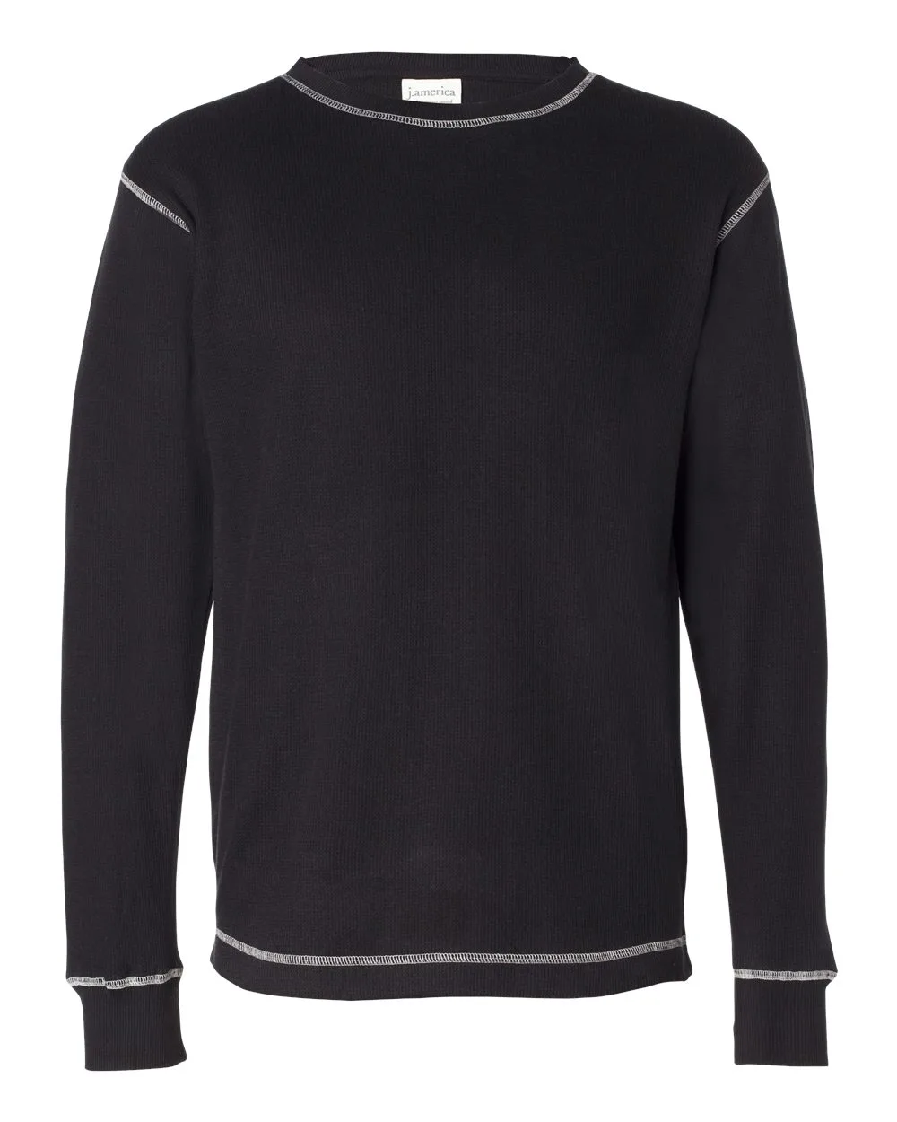 J. America 8238 Men's Vintage Thermal Long Sleeve T-Shirt — blank long sleeve tee, front view