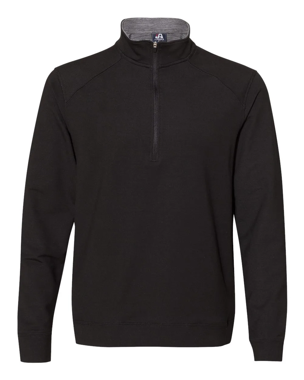 J. America 8434 Men's Omega Stretch Quarter-Zip Pullover — blank garment, front view