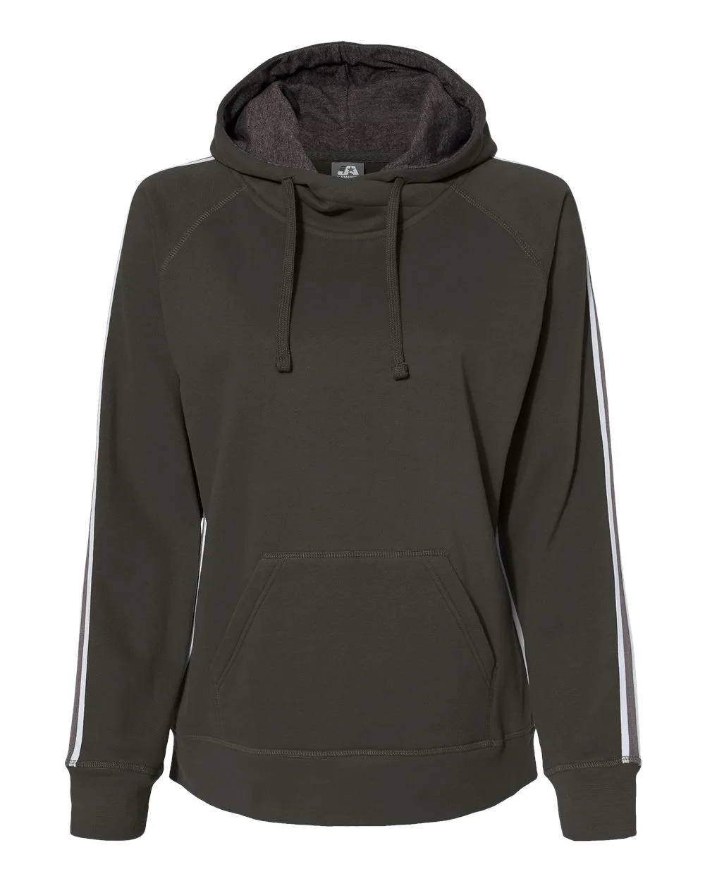 J. America 8642 Women's Rival Fleece Hooded Sweatshirt — blank hooded sweatshirt, front view