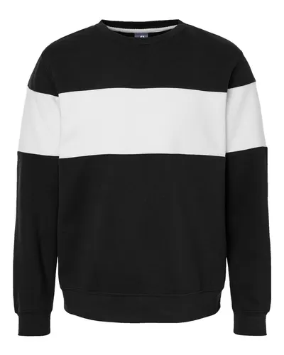 J. America 8646 Unisex Varsity Fleece Crewneck Sweatshirt — blank crewneck sweatshirt, front view