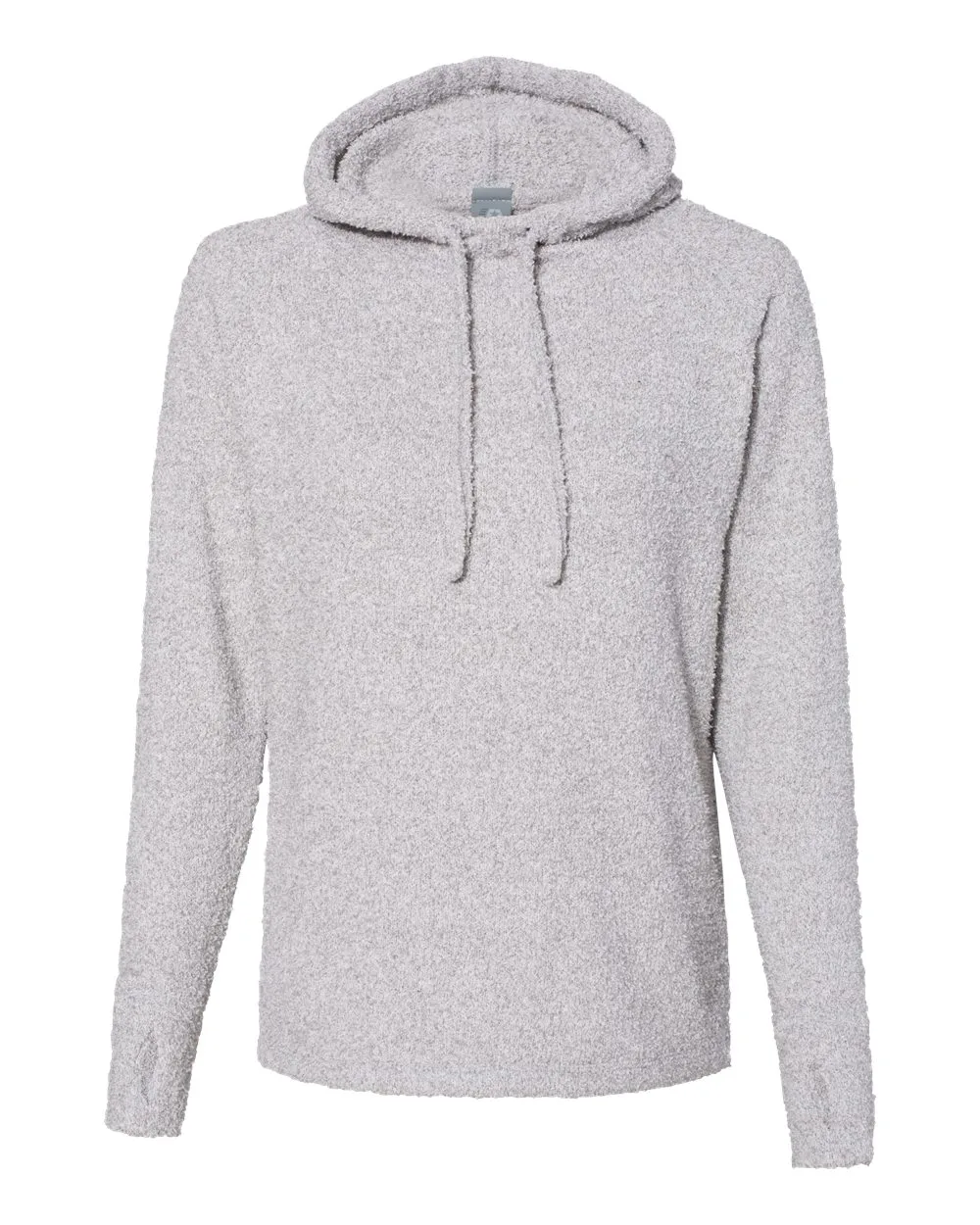 J. America 8680 Women’s Teddy Fleece Hooded Sweatshirt — blank hooded sweatshirt, front view