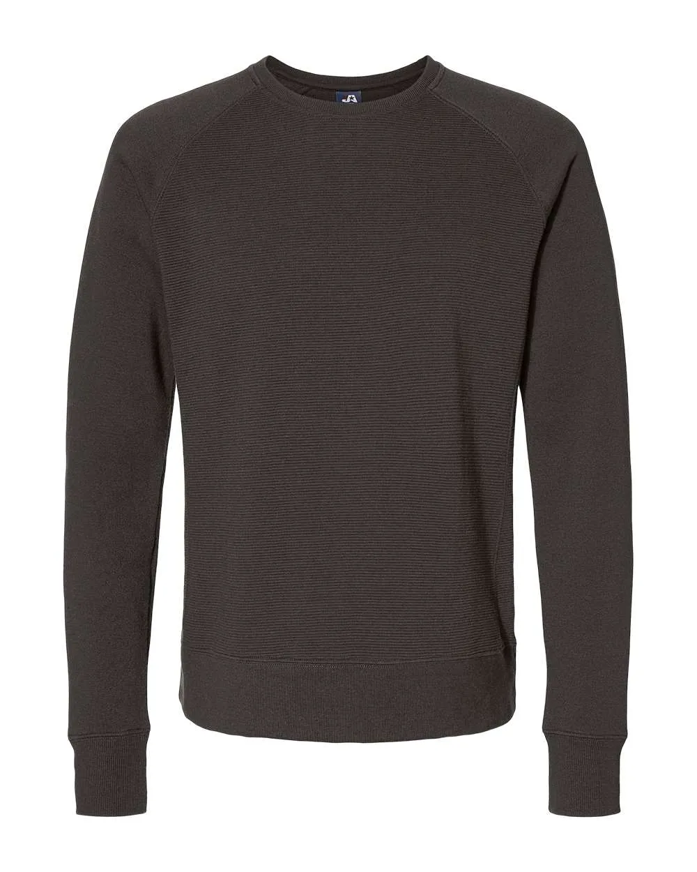 J. America 8707 Men's Ripple Fleece Raglan Crewneck Sweatshirt — blank crewneck sweatshirt, front view
