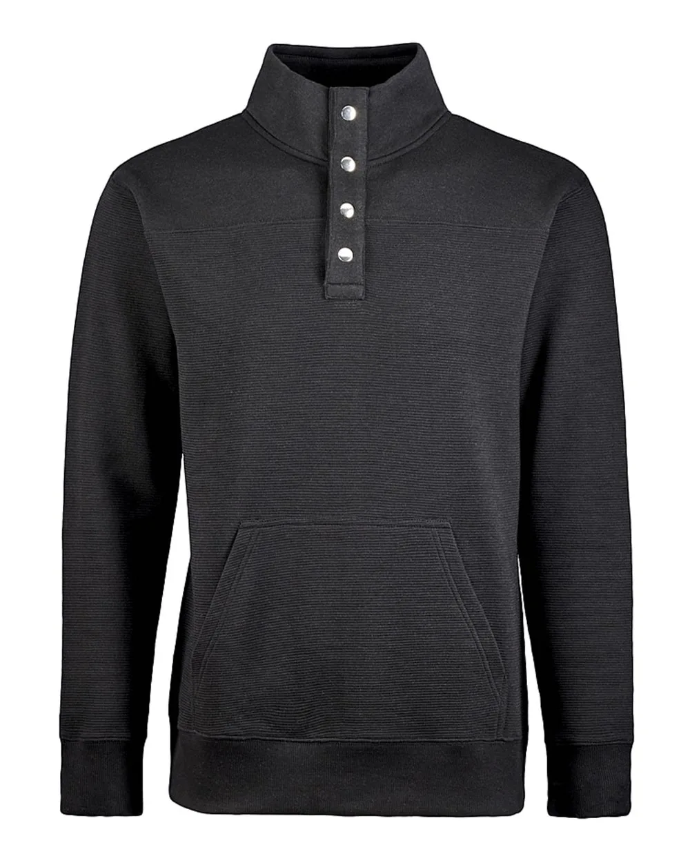 J. America 8708 Men's Ripple Fleece Snap Sweatshirt — blank crewneck sweatshirt, front view