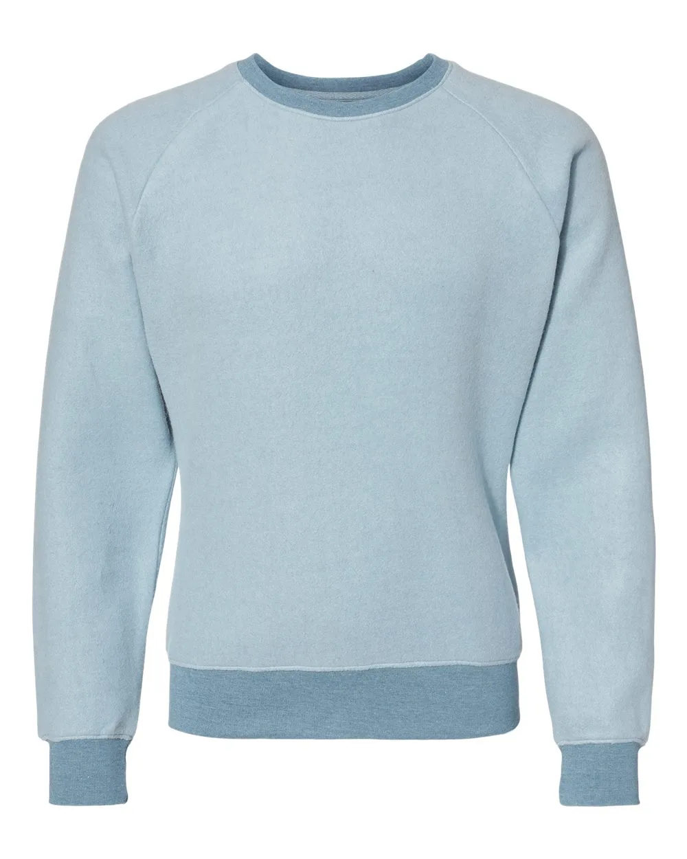 J. America 8710 Unisex Flip Side Fleece Crewneck Sweatshirt — blank crewneck sweatshirt, front view