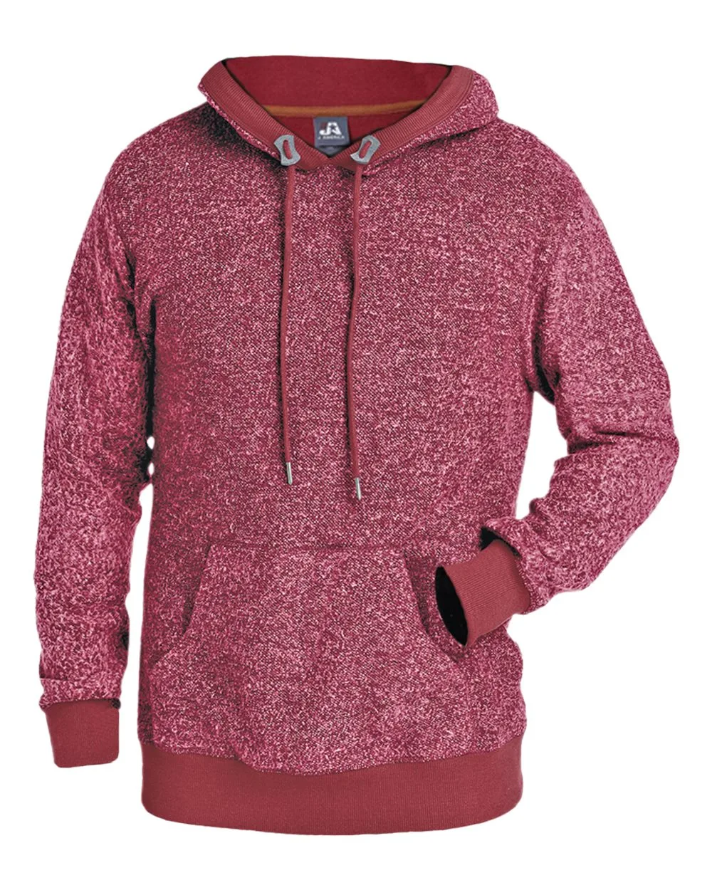 J. America 8711 Men's Aspen Fleece Hooded Sweatshirt — blank hooded sweatshirt, front view