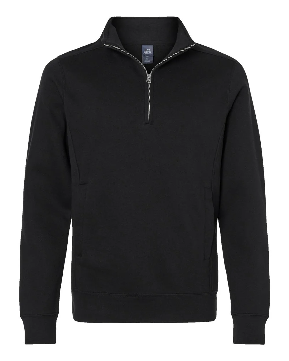 J. America 8717 Unisex Heavyweight Fleece Quarter-Zip Sweatshirt — blank crewneck sweatshirt, front view