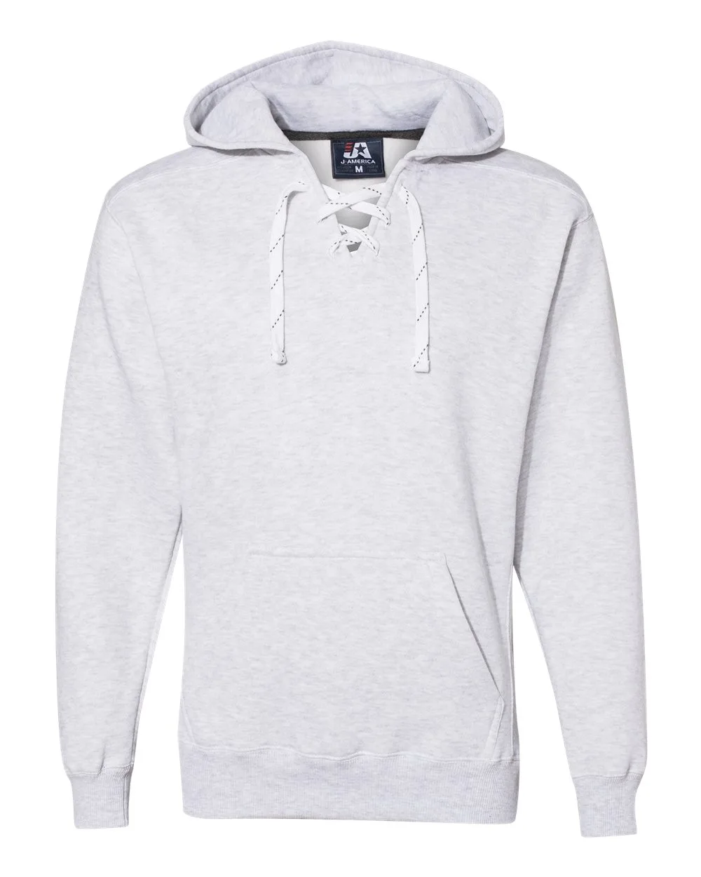 J. America 8830 Men's Sport Lace Hooded Sweatshirt — blank hooded sweatshirt, front view