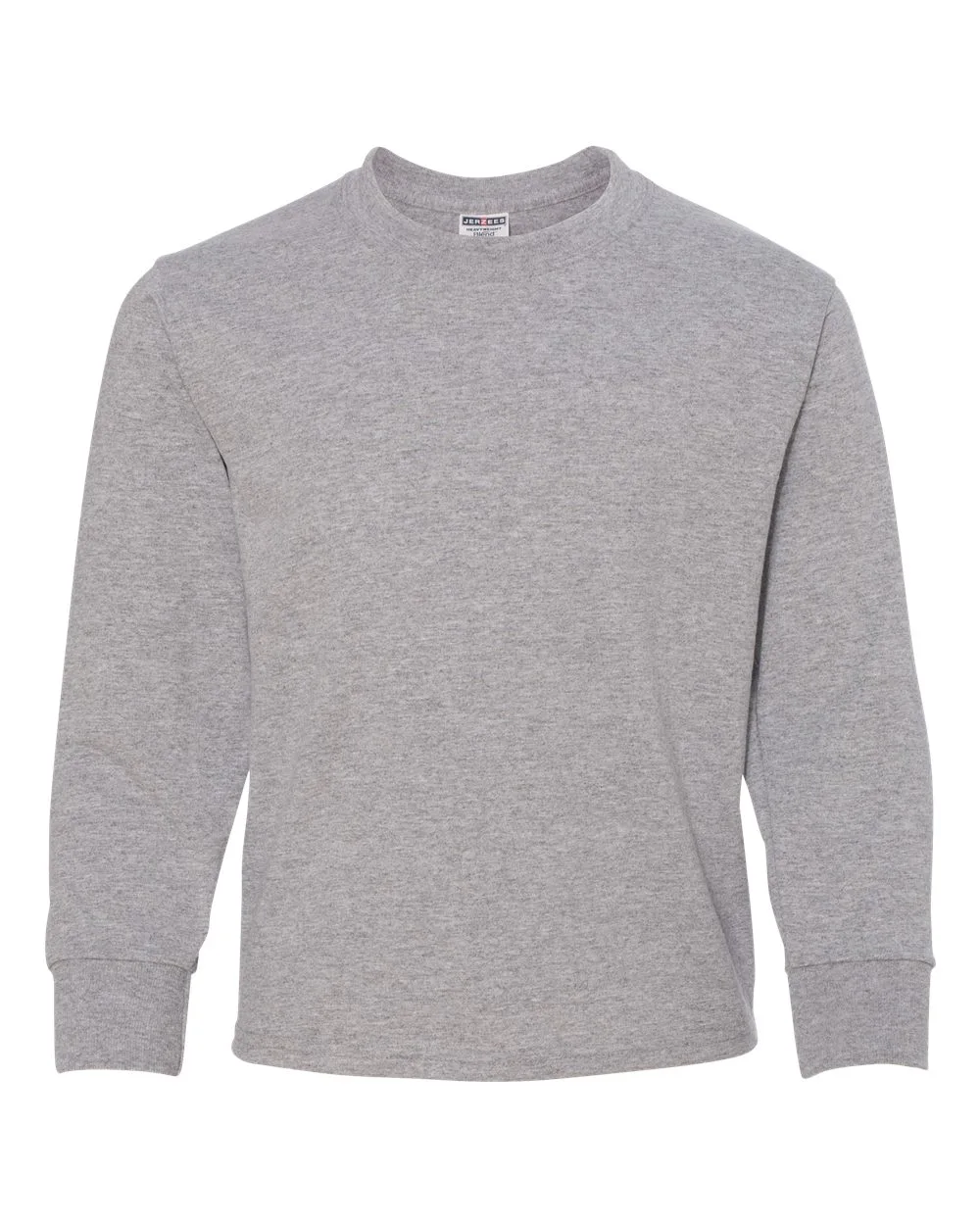 JERZEES 29BLR Youth Dri-Power® Long Sleeve 50/50 T-Shirt — blank t-shirt, front view