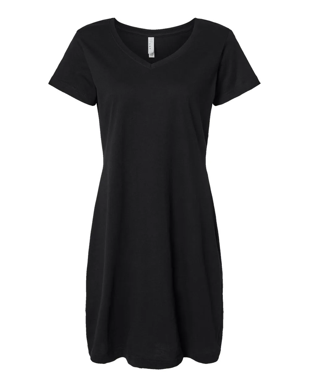 LAT 3522 Women's Fine Jersey V-Neck Coverup — blank t-shirt, front view