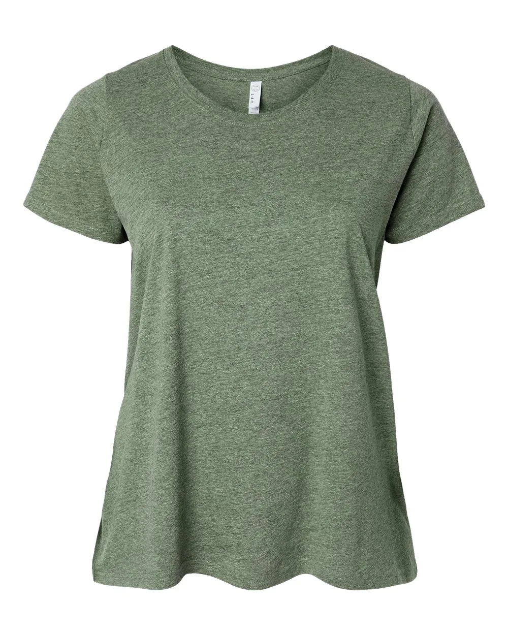 LAT 3816 Women's Curvy Collection Fine Jersey Tee — blank t-shirt, front view