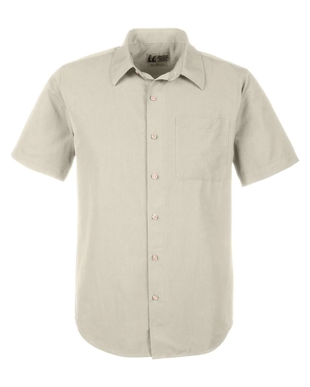 Marmot M14116 Men's AirExchange Short Sleeve Woven Shirt — blank woven shirt, front view