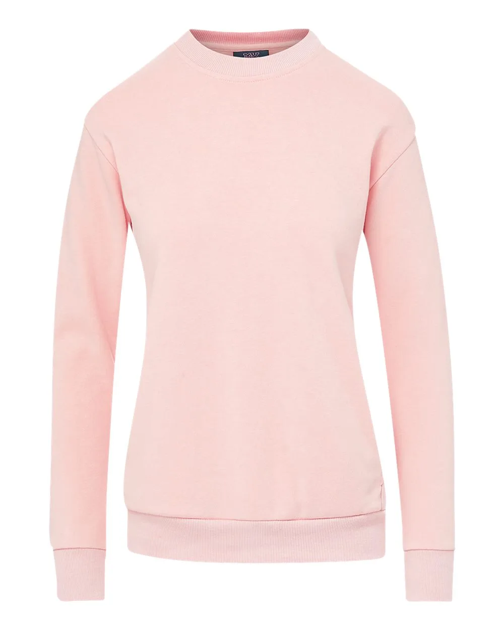 MV Sport W23140 Women's Raelynn Cloud Fleece Crewneck Sweatshirt — blank crewneck sweatshirt, front view
