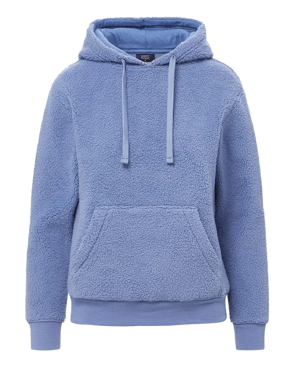 MV Sport W25122 Women's Starla Sherpa Hooded Pullover — blank hooded sweatshirt, front view