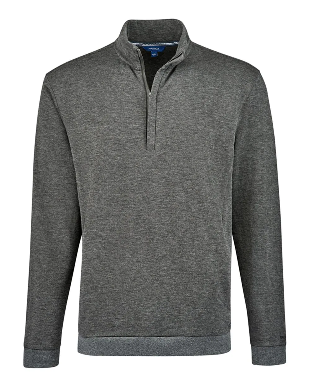 Nautica N18090 Unisex Explorer Fleece Quarter-Zip Pullover — blank fleece pullover, front view