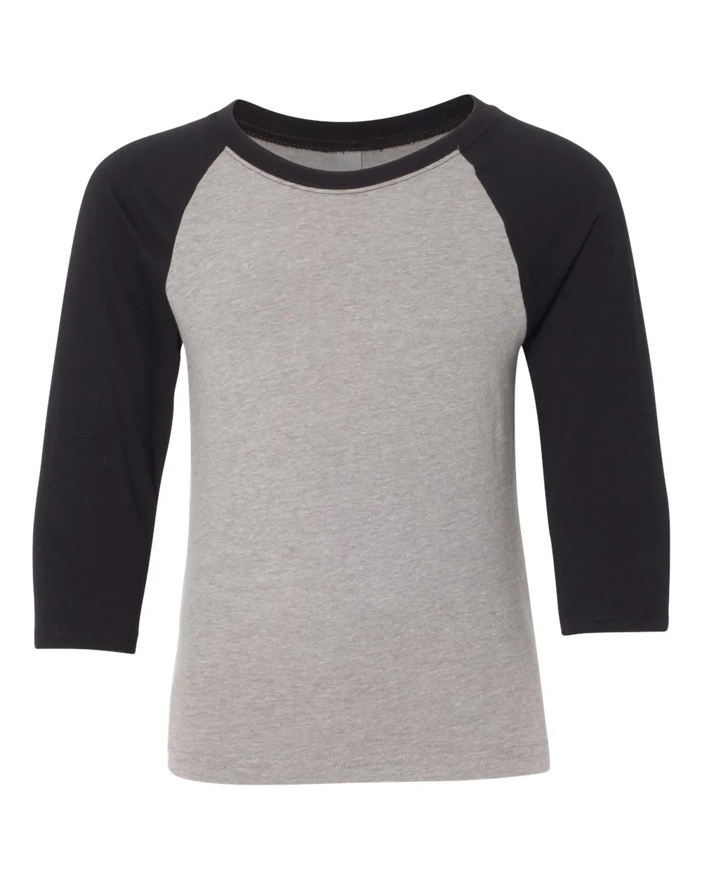 Next Level 3352 Youth CVC Three-Quarter Sleeve Raglan T-Shirt — blank t-shirt, front view