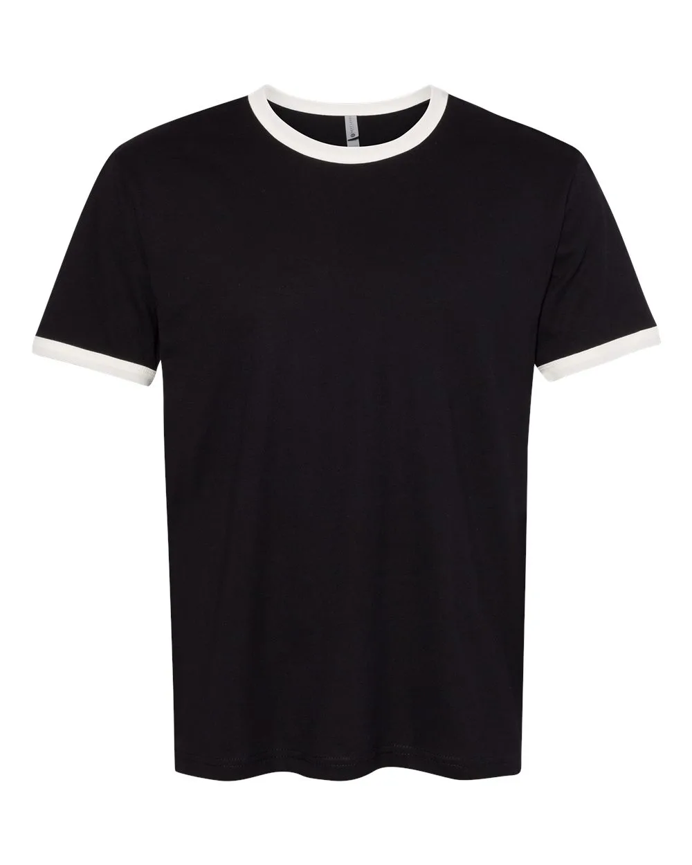 Next Level 3604 Unisex Cotton Ringer T-Shirt — blank t-shirt, front view