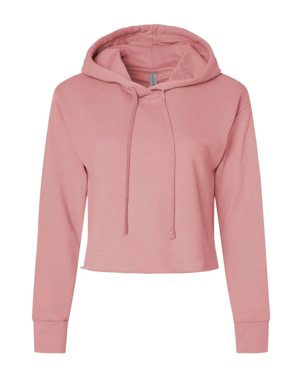 Next Level 9384 Women's Laguna Sueded Raw Edge Crop Hoodie Sweatshirt — blank hooded sweatshirt, front view