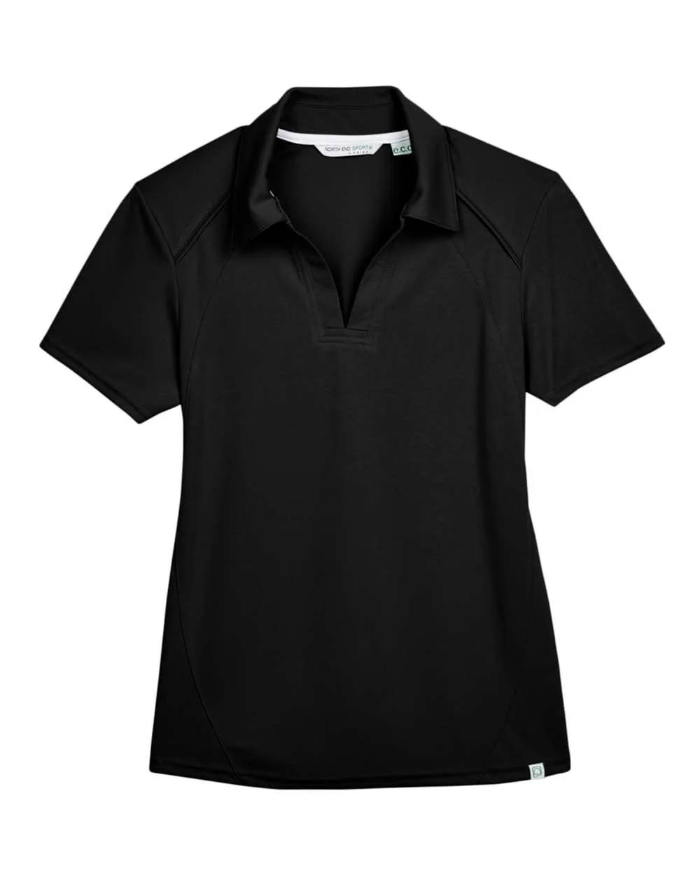 North End 78632 Women's Recycled Polyester Performance Pique Polo — blank polo, front view
