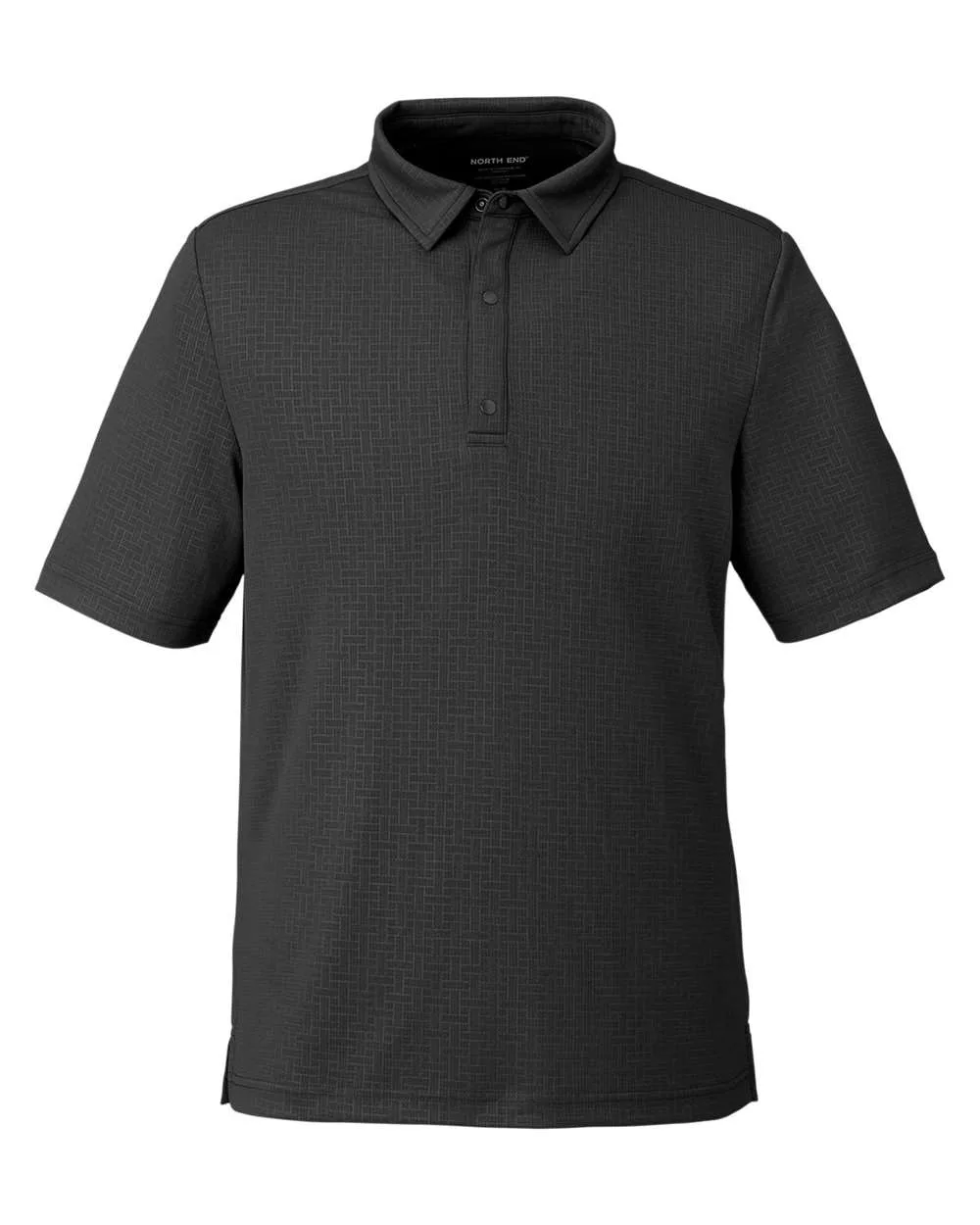 North End NE102 Men's Replay Recycled Pique Polo — blank polo, front view