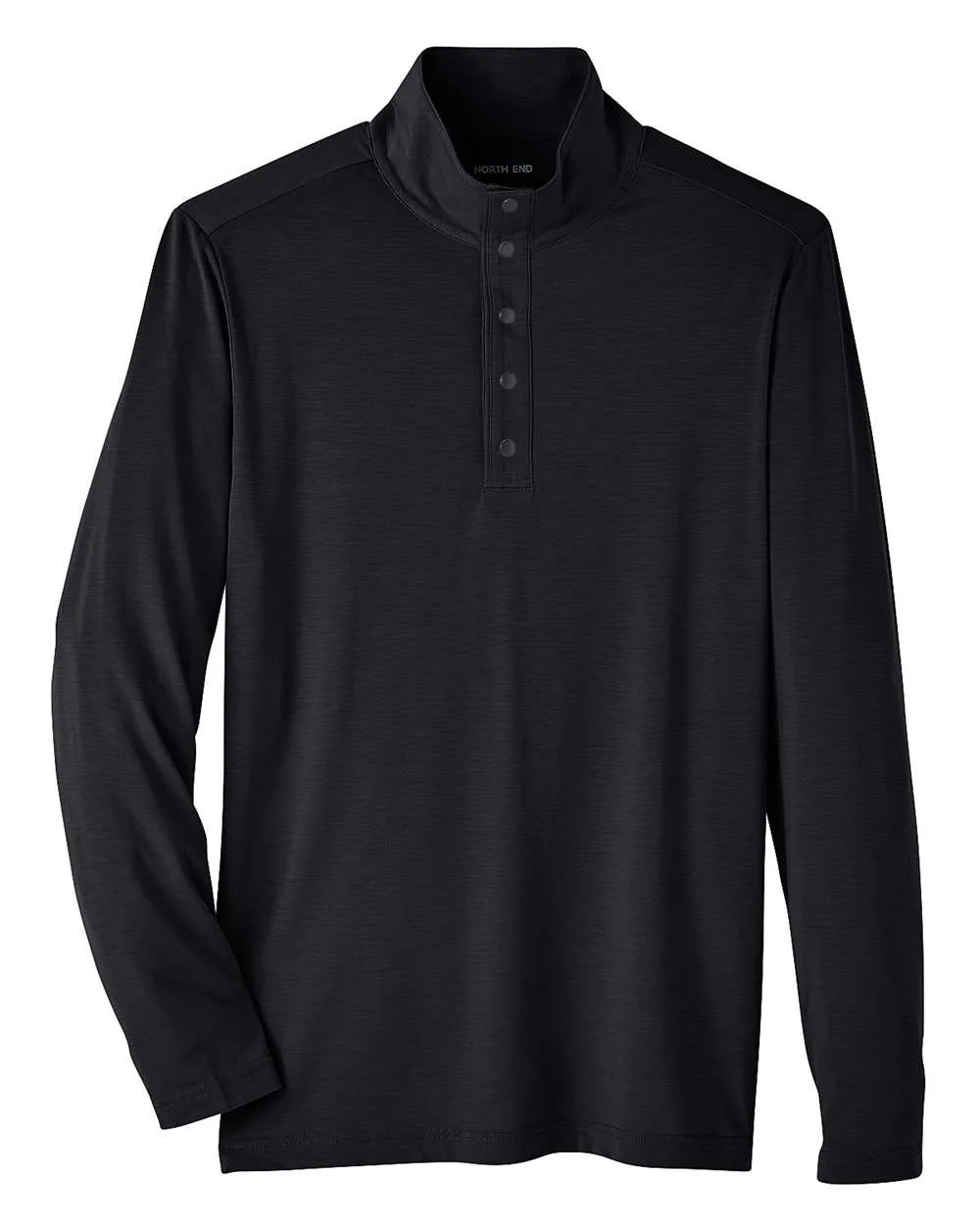 North End NE400 Men's JAQ Stretch Performance Snap-Neck Pullover — blank garment, front view