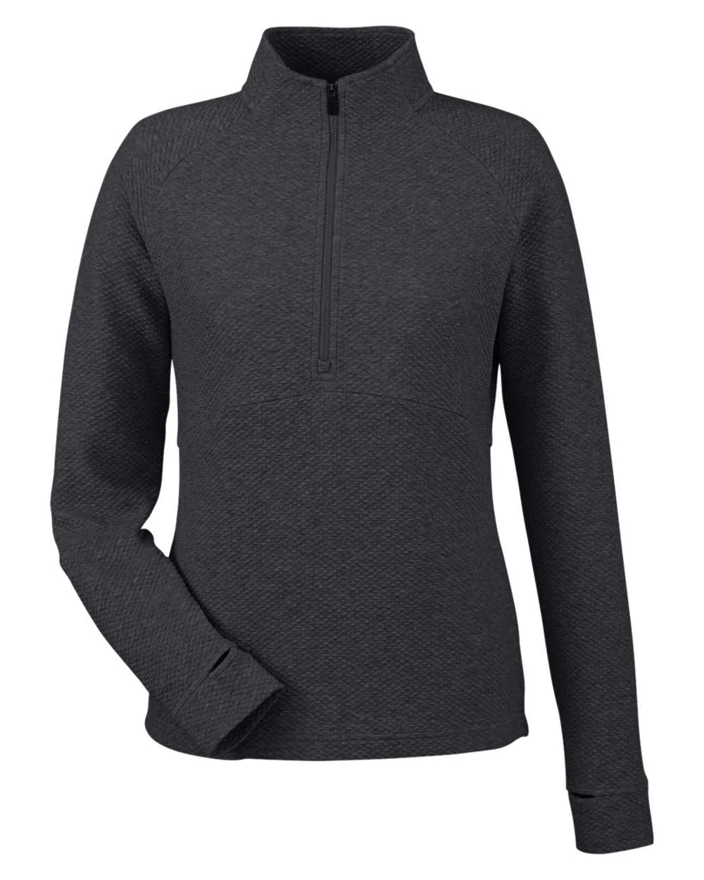 North End NE725W Women's Spirit Textured Quarter-Zip Pullover — blank garment, front view