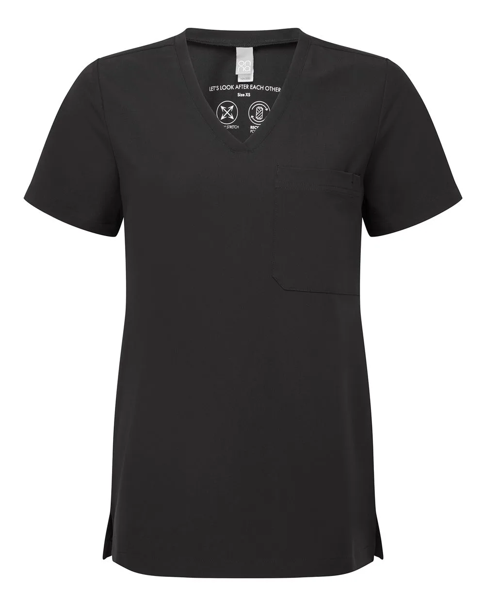 Onna NN300 Women's Limitless V-Neck Stretch Scrub Top — blank garment, front view