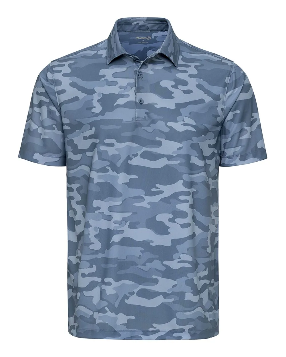 Paragon 170 Men's Newport Camo Polo — blank polo, front view