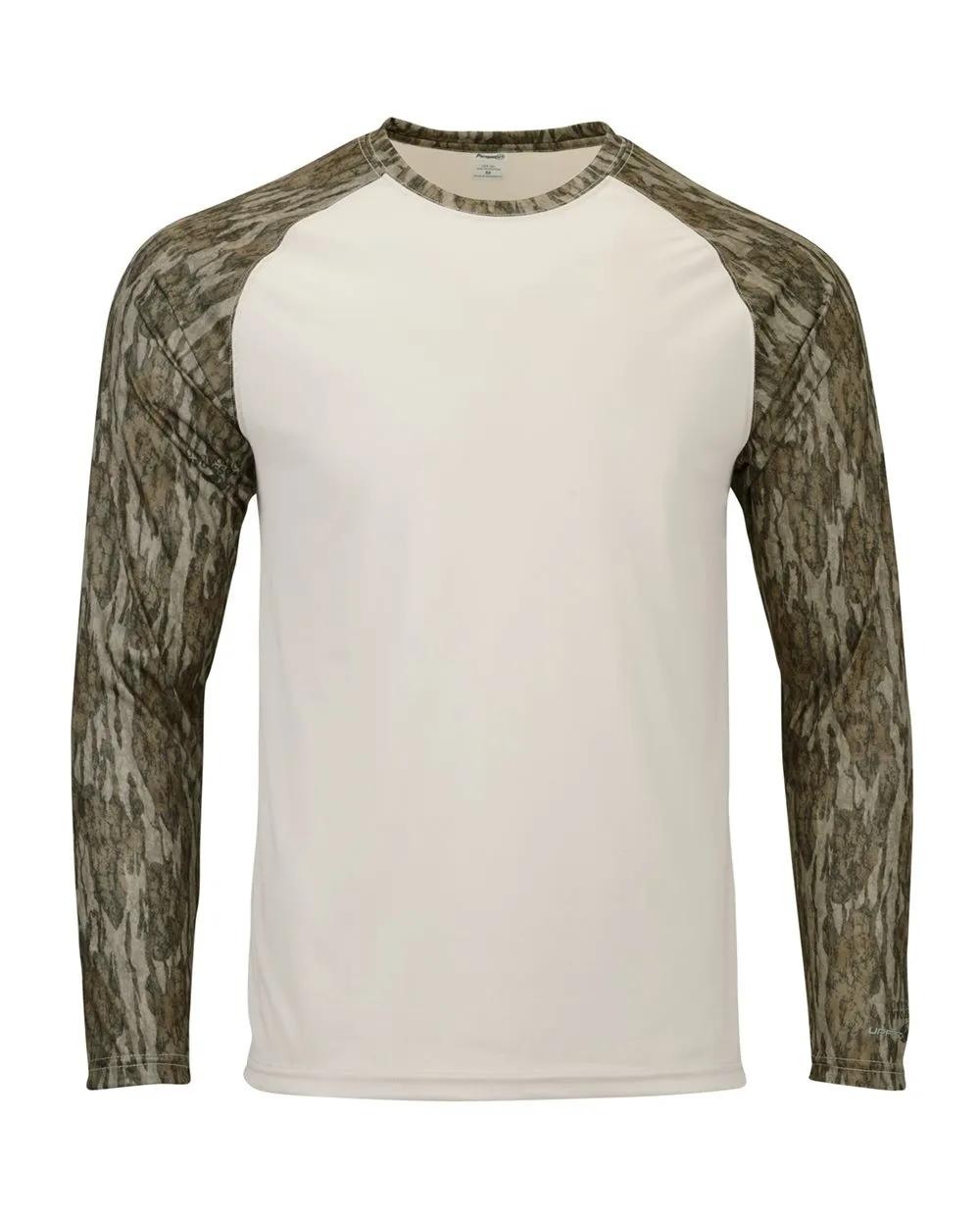 Paragon 236 Men's Jackson Mossy Oak Colorblocked Long Sleeve T-Shirt — blank long sleeve tee, front view