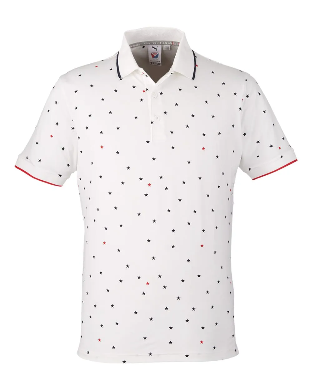 Puma Golf 537477 Men's Volition Skylight Patriotic Polo — blank polo, front view