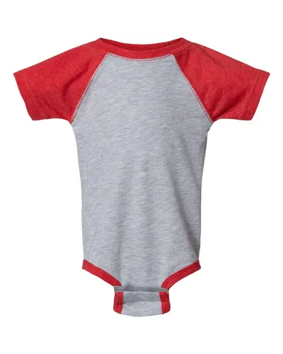 Rabbit Skins 4430 Infant Baseball Fine Jersey Bodysuit — blank t-shirt, front view