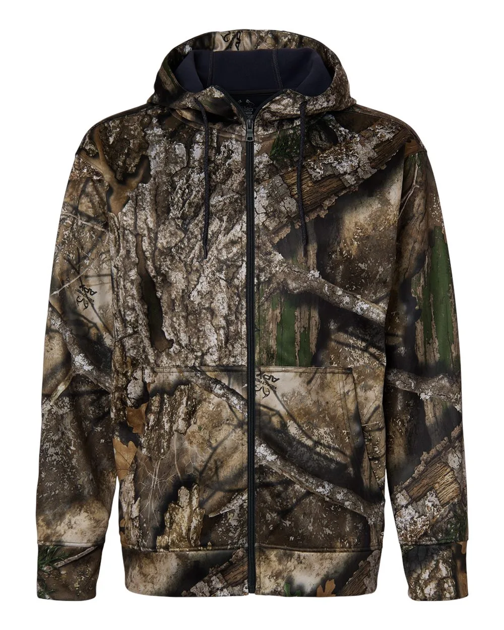 RealTree RT5201 Unisex Realtree® Performance Full-Zip Hooded Sweatshirt — blank hooded sweatshirt, front view