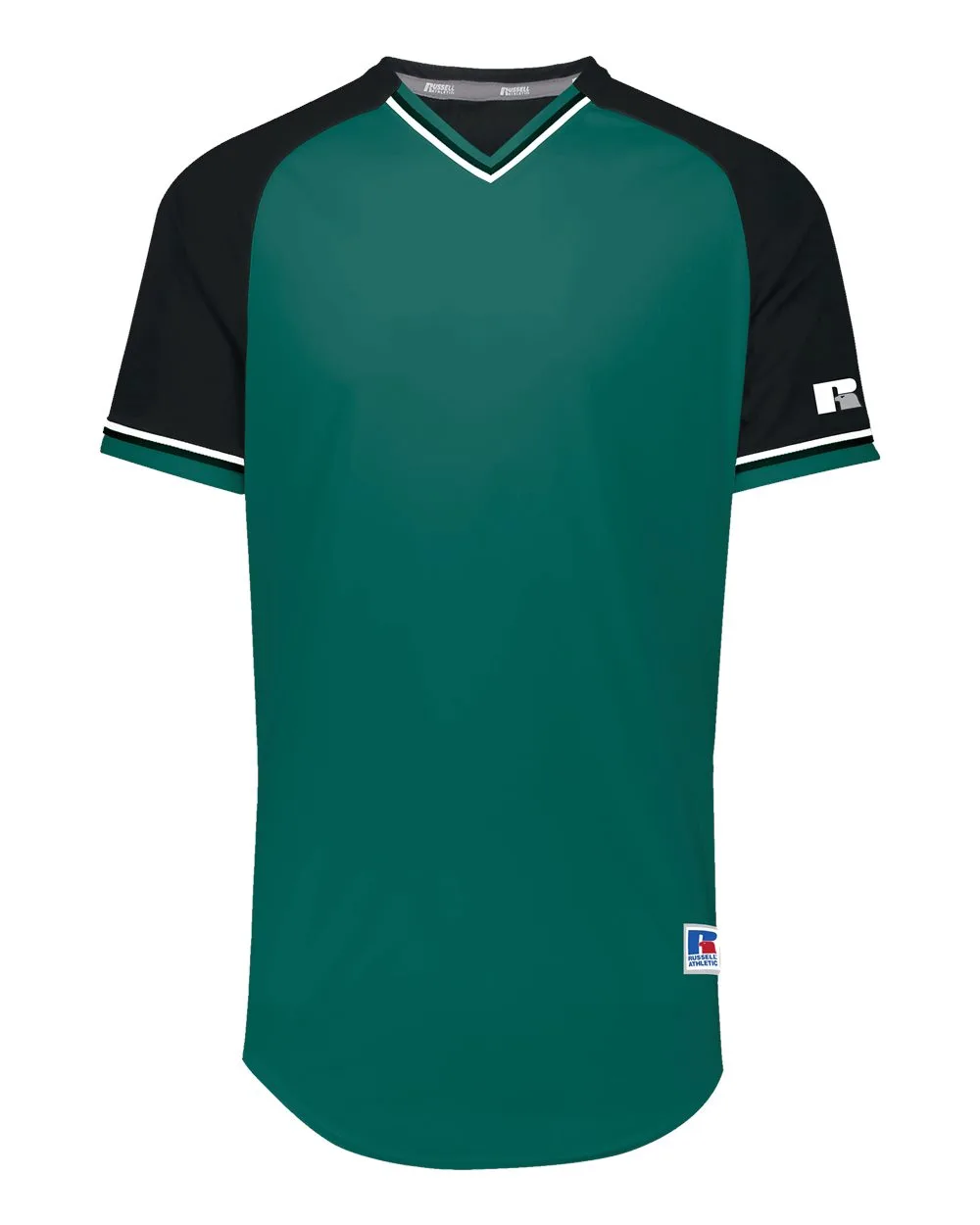 Russell Athletic R01X3B Youth Classic V-Neck Jersey — blank t-shirt, front view