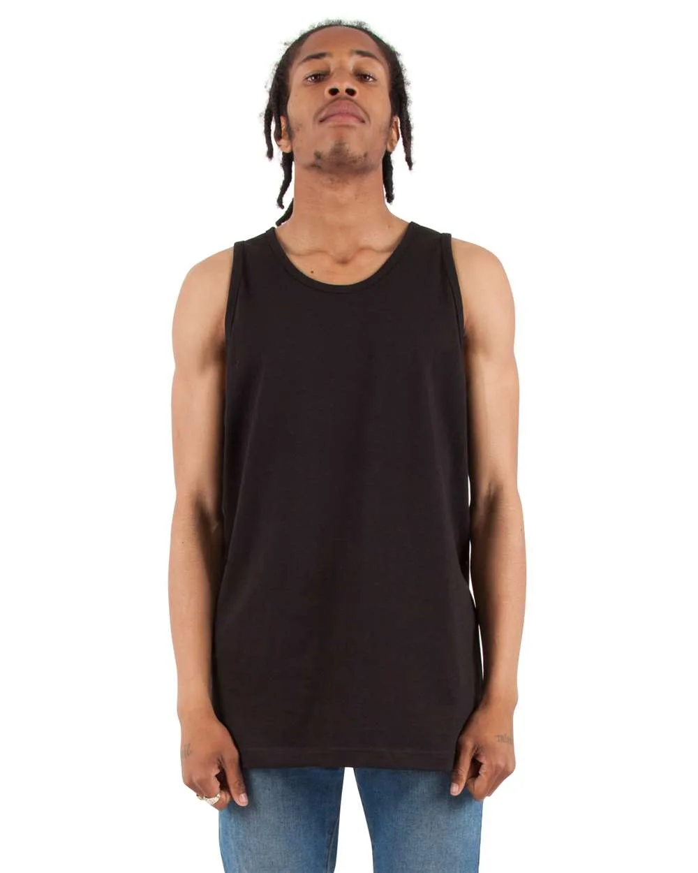 Shaka Wear SHTANK Unisex Active Tank — blank tank top, front view