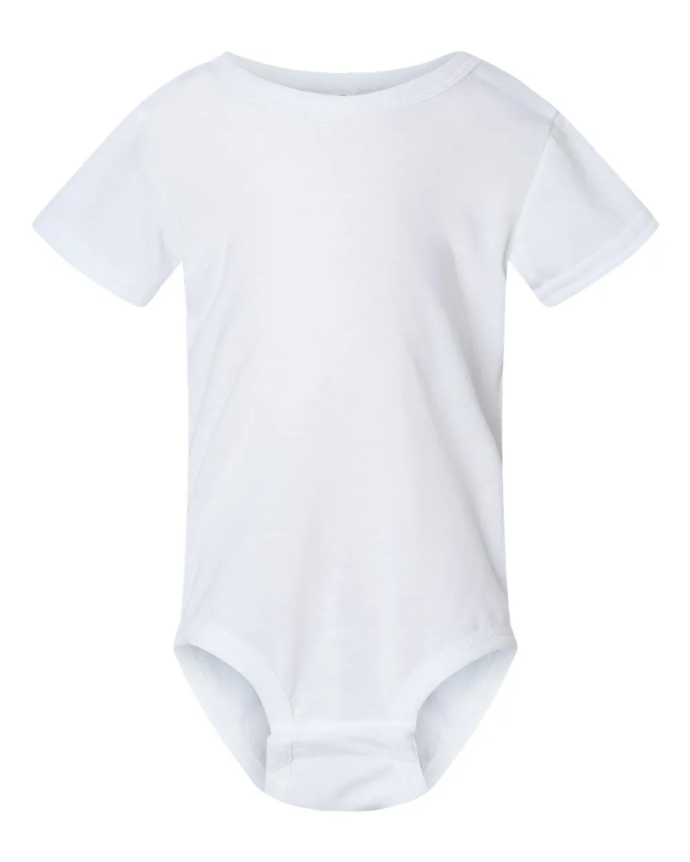 SubliVie 4610 Infant Polyester Sublimation Bodysuit — blank garment, front view