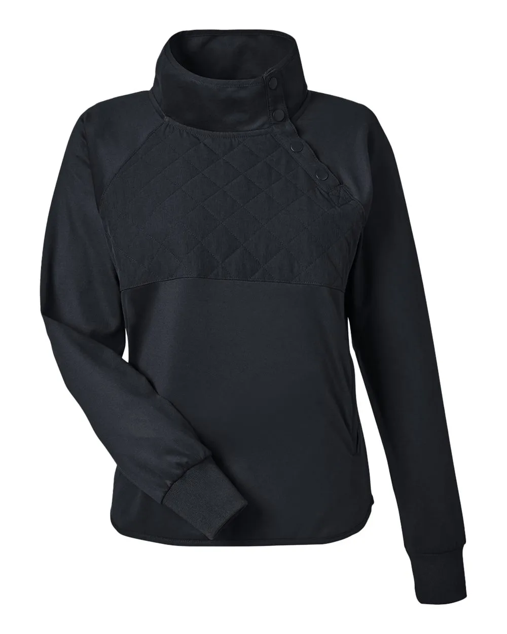 Swannies SWE400L Women's Ellis Snap Neck Pullover — blank garment, front view